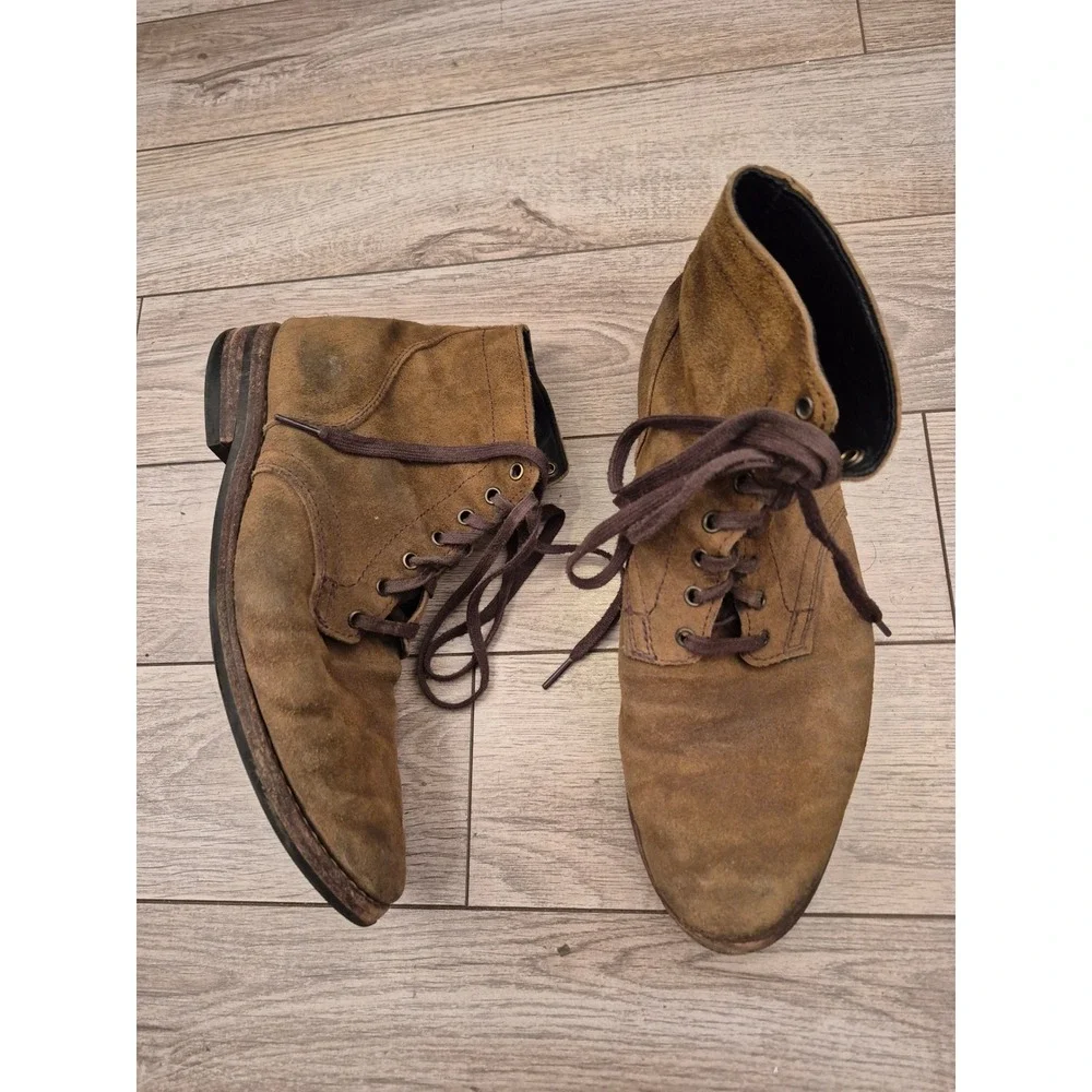 Thursday‎ Boot Co Mens Tan Brown Suede Lace Up President Boots Ankle Sz 8.5